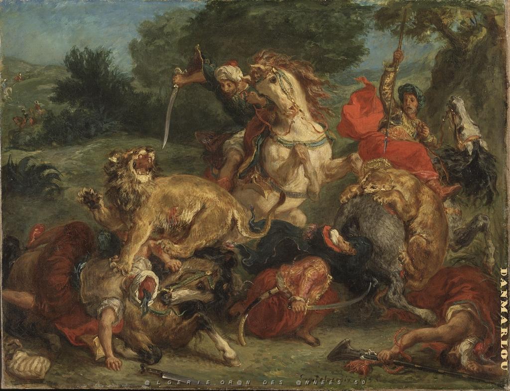 EUGENE DELACROIX-1855 LA CHASSE AU LION.JPG